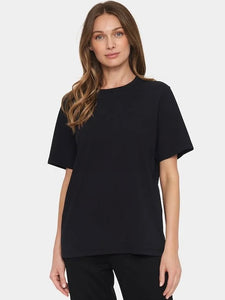 Black Oversize Cotton T-Shirt by Saint Tropez