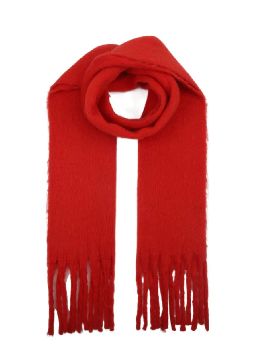 Red Tassel Scarf