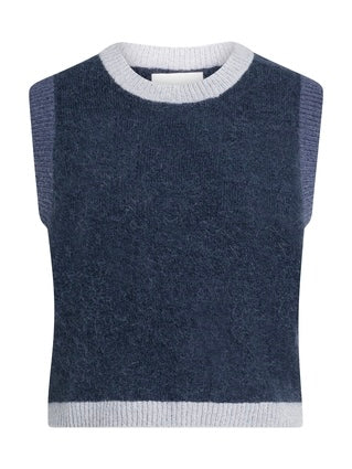 Midnight Blue Edged Alpaca Tank by Yaya