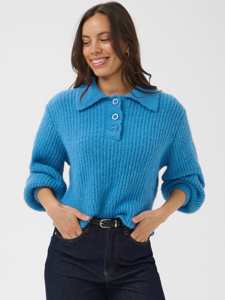 Cobalt Blue Polo Jumper By Saint Tropez