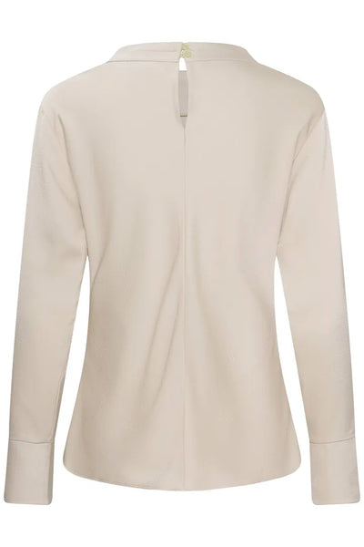 Cream Cowl Neck Satin Top By Saint Tropez