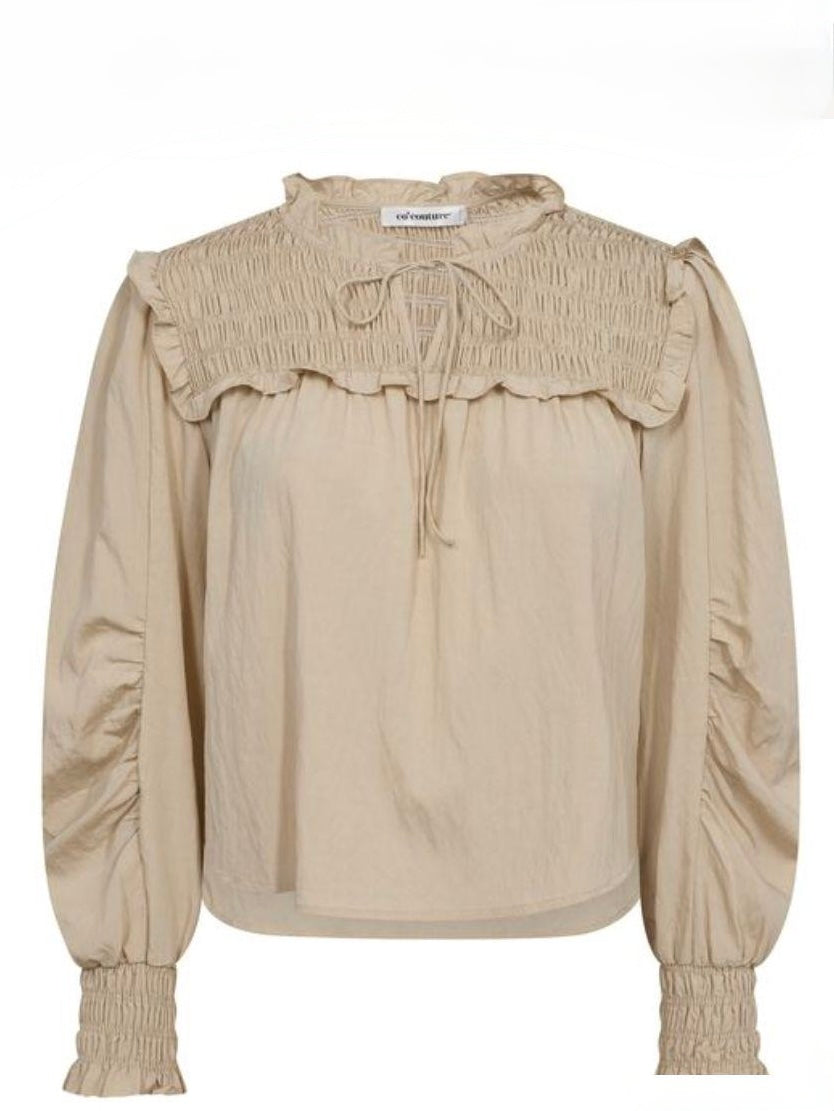 Taupe Smock Blouse by Co Couture