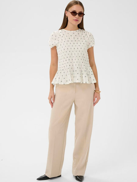 Ruched Dobby Dots Blouse By Soaked