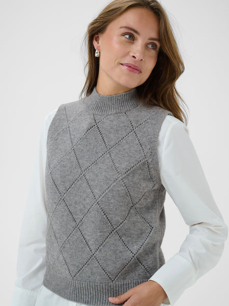 Charcoal Grey Knitted Tank By Saint Tropez
