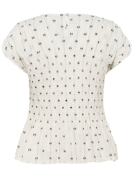Ruched Dobby Dots Blouse By Soaked