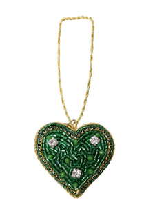 Green Heart Hanging Tree Decoration by Black Colour