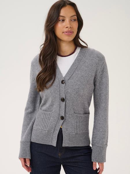 Charcoal Grey Knitted Cardigan By Saint Tropez