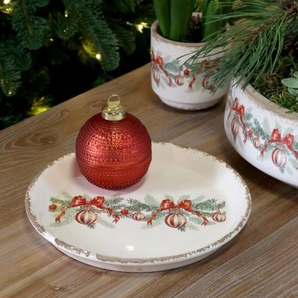 Christmas Ceramic Bauble Plate 23cm