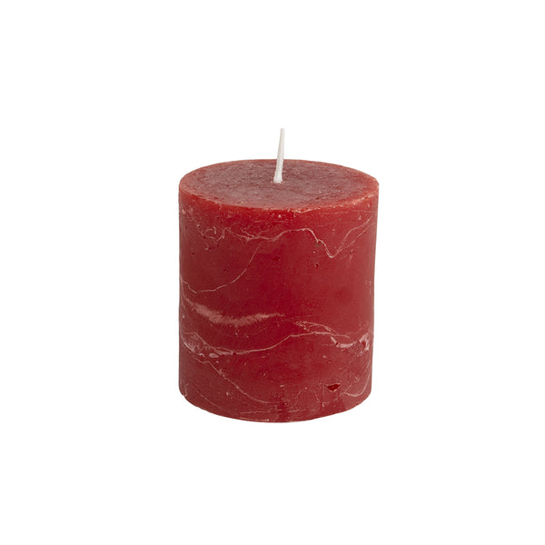 Small Rustic Red Pillar Candle 70x75mm