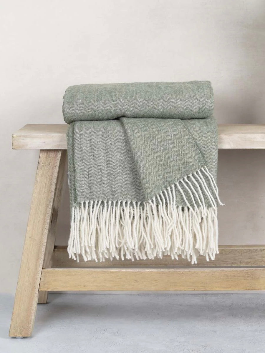 Olive Anna Pure Wool Throw