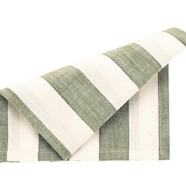 Olive Wide Stripe Napkin Individual