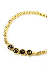 Gold 'LOVE' Beaded Bracelet by My Doris
