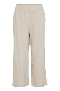 Beige Linen Trousers by B Young