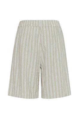 Tea Pin Stripped Linen Long Shorts by B Young