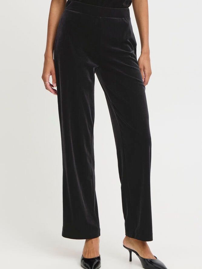 Black Velvet Wide Leg Trouser by B Young