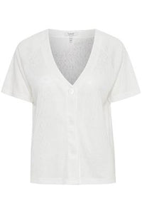 Ecru Buttoned Basic Tee by B Young
