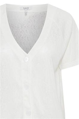Ecru Buttoned Basic Tee by B Young