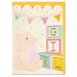 Baby Girl Rabbit Card by Raspberry Blossom