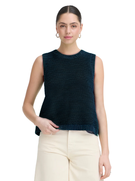 Navy Cotton Bow Back Knit by Ichi