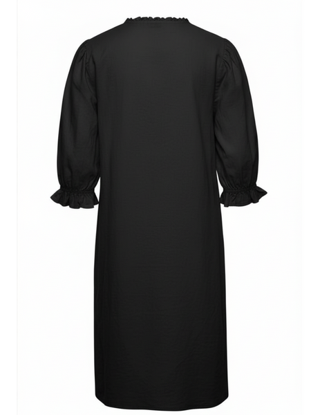 Black Linen Mix Beach Dress by B Young