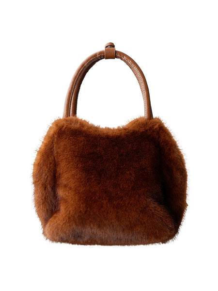Mocha Fluffy Tote Bag By Black Colour
