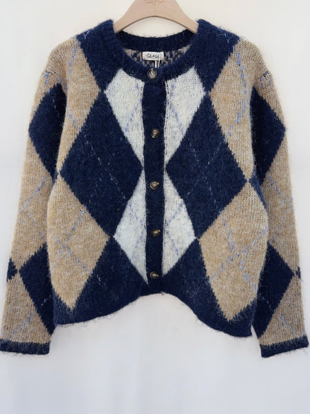 Midnight Argyle Cardigan by Lili and Lala
