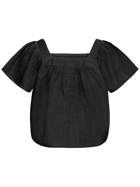 Black Cheesecloth Blouse by Ichi