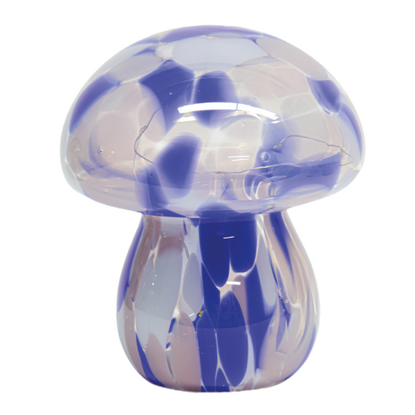 Blue marble mushroom led lamp