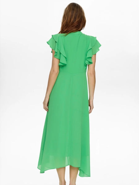 Vibrant Green Ruffle Sleeve Dress by Numph