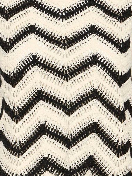 Cream Chevron Knit Vest by B Young