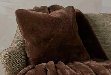 Brown Faux Fur Cushion