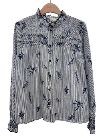 Blue Fern Print Blouse By Lili and Lala