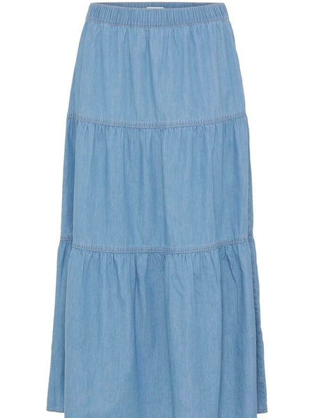 Light Blue Denim Maxi Skirt by B Young