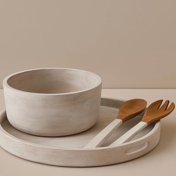 Mango Wood Washed Salad Servers