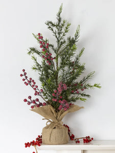 Large Winter Faux Frosted Berry Tree Decoration