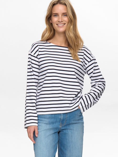 Navy Striped Long Sleeve T-Shirt By Nümph