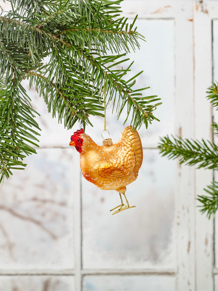 Chicken Shaped Christmas Bauble