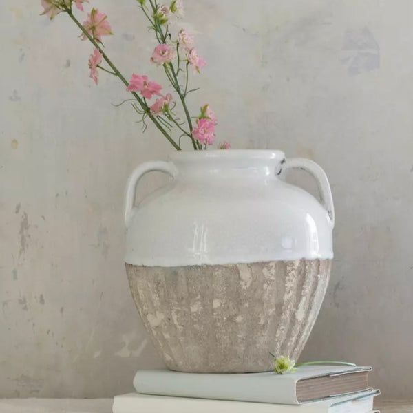 Vase With Handles White Small