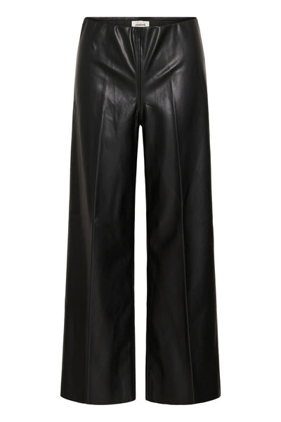 Black Faux Wide Leg Trouser by Soaked