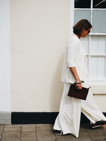 Off White Palazzo Pant by Co Couture