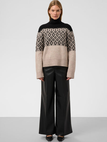 Black Faux Wide Leg Trouser by Soaked