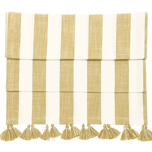 Honeydew Wide Stripe Table Runner