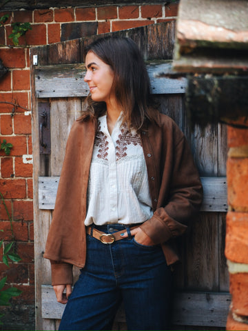 Camel Faux Suede Shaket by Co’Couture