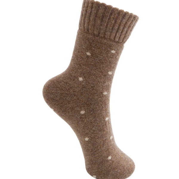 Camel Wool Dot Socks