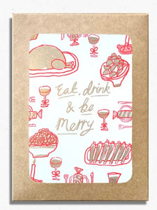 Eat Drink Be Merry pack of 5 Cards