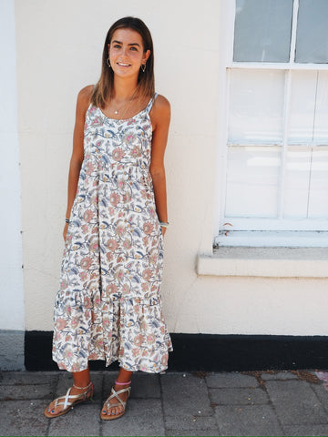 White Breeze Boho Strap Maxi Dress By Black Colour