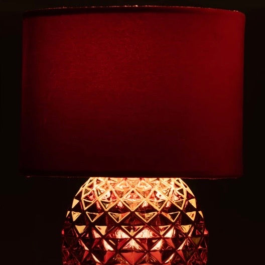 Burgundy Glass LED Table Lamp
