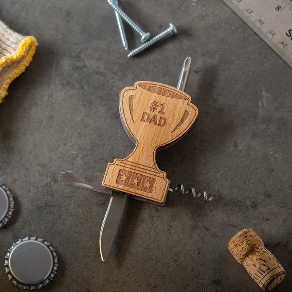 Number 1 Dad Trophy Multi-tool Keyring