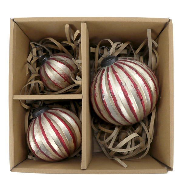 Set of 3 Round Christmas Baubles