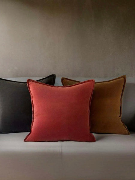 Brown Sugar Stonewashed Velvet Cushion